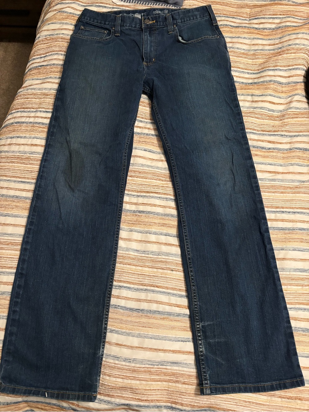 Carhartt Rugged Flex Relaxed Fit Straight Leg Denim Jeans Blue - 36x30